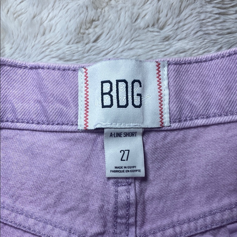 BDG Purple High Waist Denim Shorts Frayed Hem NWNT - Picture 2 of 8
